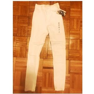 High waisted white skinny jeans